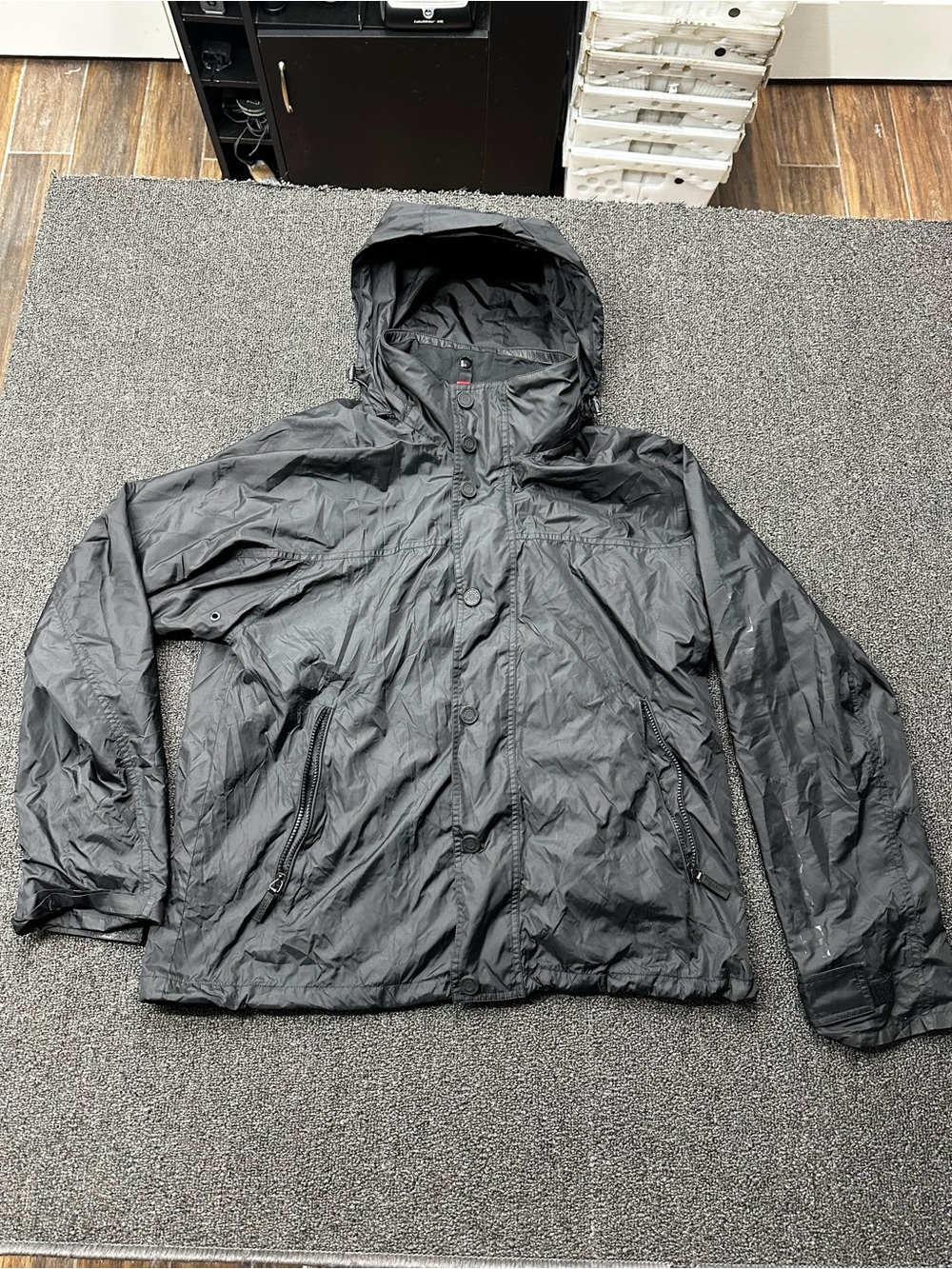 Burberry Sport Full Zip Jacket Mens L Black Jacket Sleeve Spell